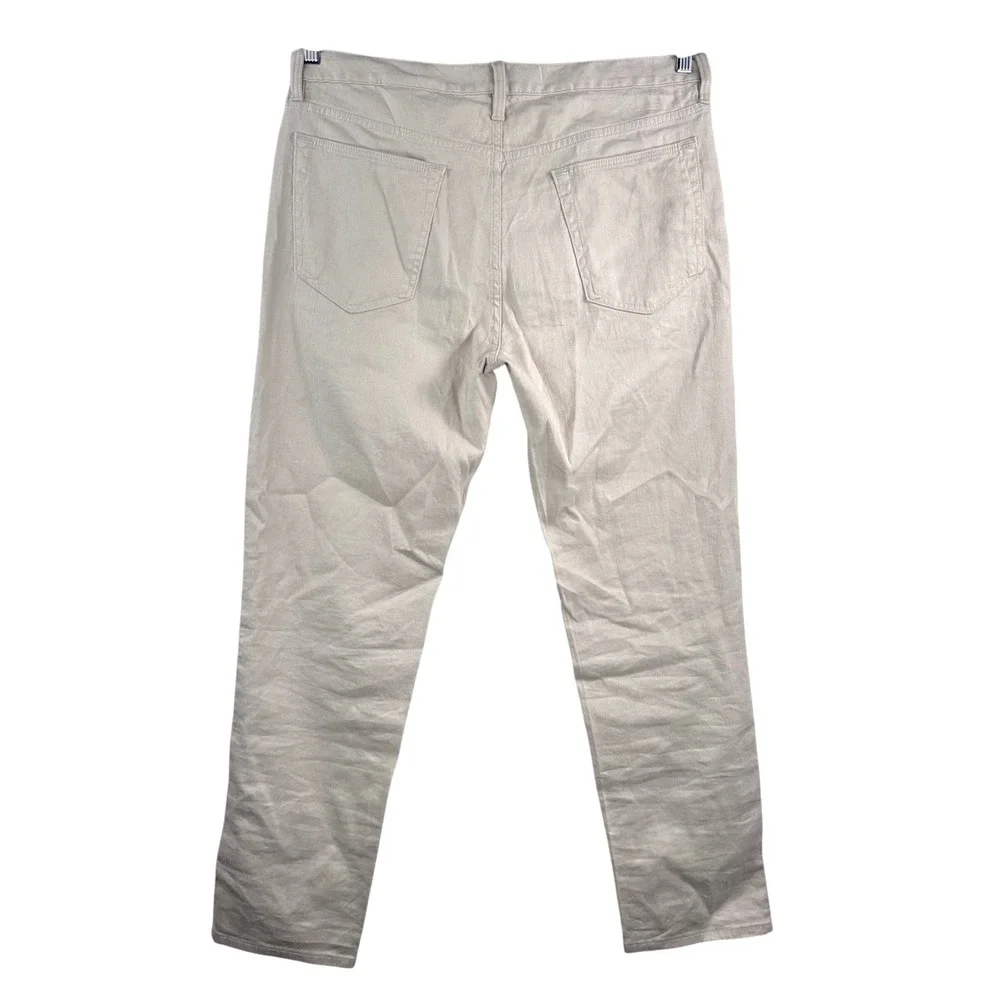 Banana Republic Slim Linen Traveler Pants Mens 36 Light tan minimalist